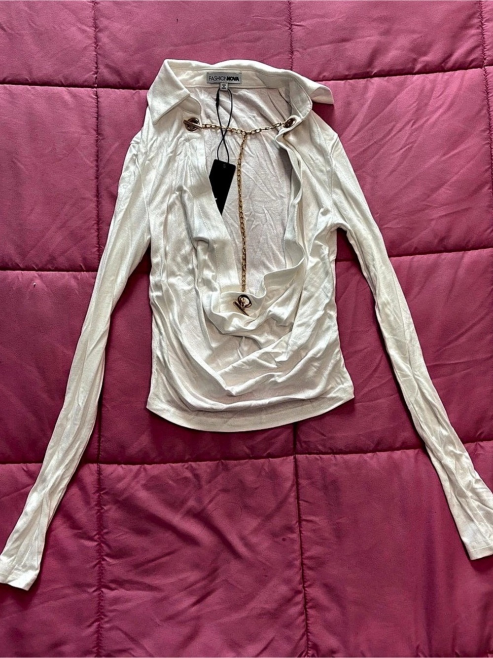 Fashion Nova Long Sleeve Cowl Neck Top
